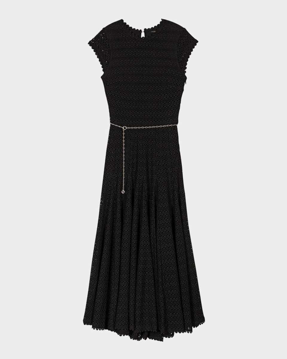 Ricocha Cap-Sleeve Knit Midi Dress